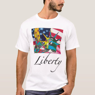 Statue of Liberty & Flag Posterised T-Shirt