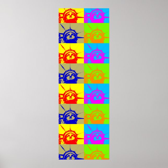Statue of Liberty Four Colour Pop Art Poster Print (Front)
