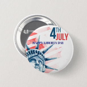 Statue of Liberty Fourth July Custom  6 Cm Round Badge
