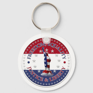 Statue of Liberty FREEDOM,EQUALITY,JUSTICE,LIBERTY Key Ring