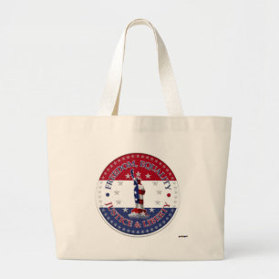 Statue of Liberty FREEDOM,EQUALITY,JUSTICE,LIBERTY Large Tote Bag