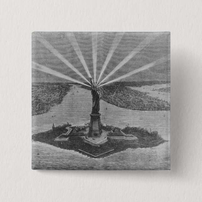 Statue of Liberty, from 'The Graphic' 15 Cm Square Badge (Front)