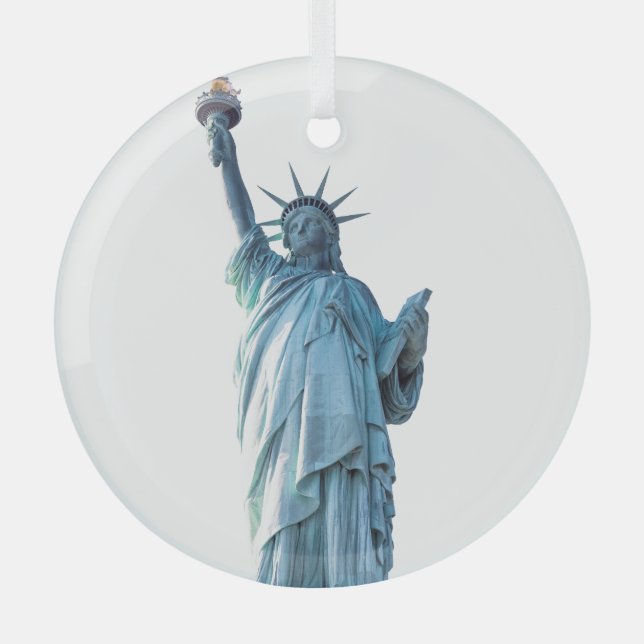 Statue of liberty   glass tree decoration (Front)