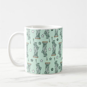 Statue of Liberty - Green Stars Coffee Mug