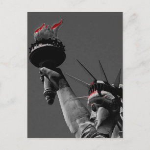 Statue of Liberty Grey Red Pop Art Post Card