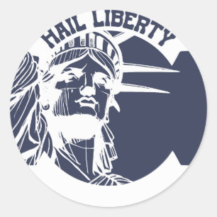 Statue of Liberty Hail Liberty Classic Round Sticker
