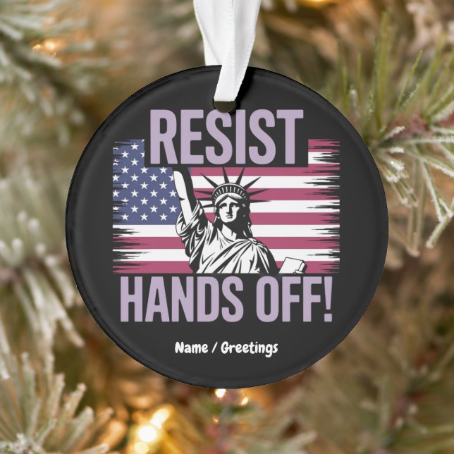 Statue of Liberty Hands Off Protest Resistance  Ornament (Tree)