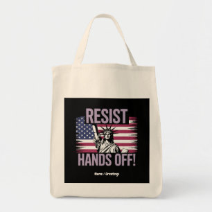 Statue of Liberty Hands Off Protest Resistance Tote Bag