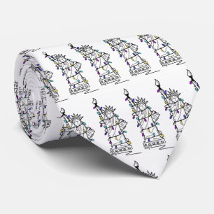 Statue of Liberty Hanukkah Christmas NYC Holiday Tie