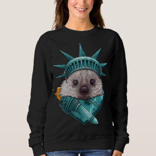 Statue Of Liberty Hedgehog 4th Of July Animal Usa Sweatshirt