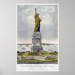 Statue of Liberty Historical Lithograph (1886) Poster