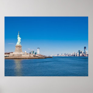 Statue of Liberty, Hudson River and Manhattan Poster