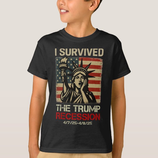 Statue Of Liberty I Survived The Trump Recession F T-Shirt (Front)