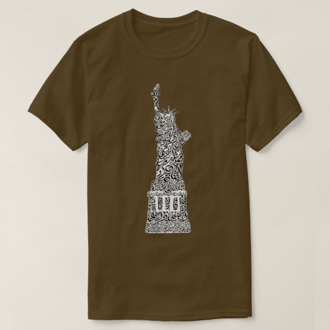 Statue of Liberty Image Arabic Calligraphy T-Shirt (Design Front)