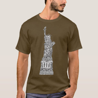 Statue of Liberty Image Arabic Calligraphy T-Shirt