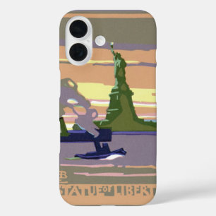 Statue of Liberty in New York City, Vintage Travel iPhone 16 Case