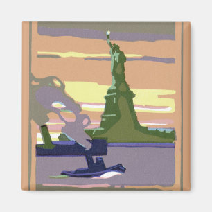 Statue of Liberty in New York City, Vintage Travel Magnet