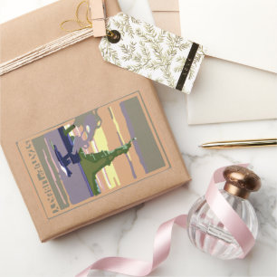 Statue of Liberty in New York City, Vintage Travel Rectangular Sticker