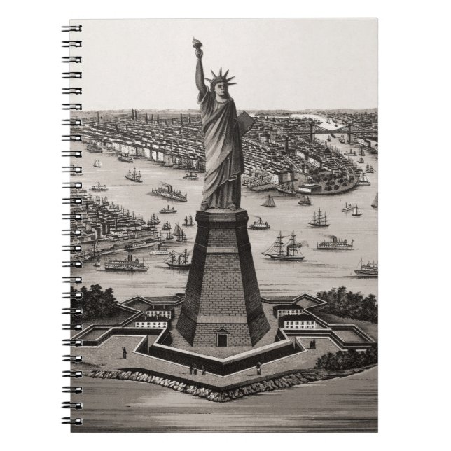Statue Of Liberty In New York Harbour Notebook (Front)