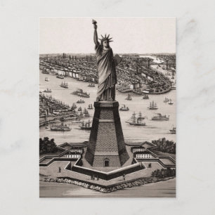 Statue Of Liberty In New York Harbour Postcard
