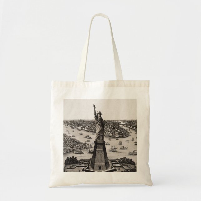 Statue Of Liberty In New York Harbour Tote Bag (Front)