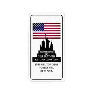 Statue of Liberty, Independence Day Celebration Label