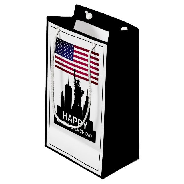 Statue of Liberty, Independence Day Celebration Small Gift Bag (Front Angled)