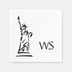 Statue of Liberty Initialised Napkin