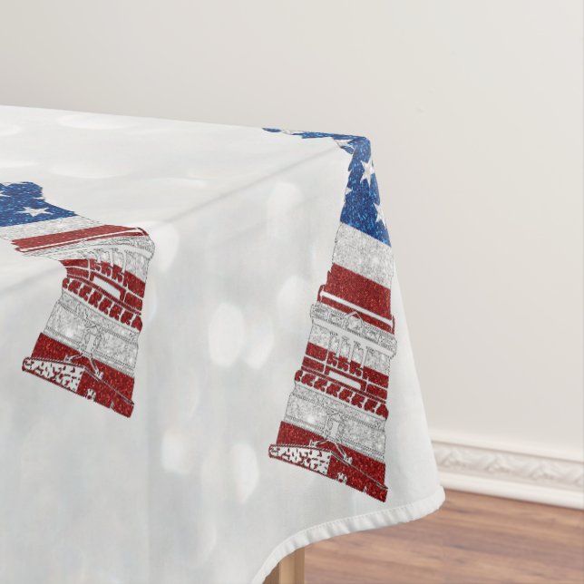 Statue Of Liberty July 4th Glitter Tablecloth (In Situ)