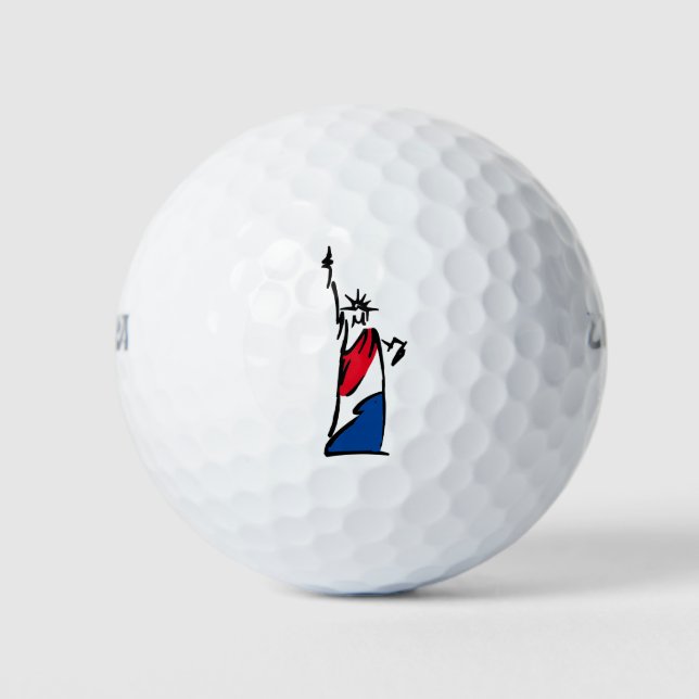 Statue of Liberty / Lady Liberty Stripes Golf Balls (Front)