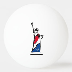 Statue of Liberty / Lady Liberty Stripes Ping Pong Ball