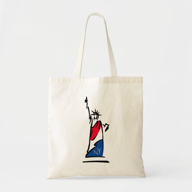 Statue of Liberty / Lady Liberty Stripes Tote Bag (Front)