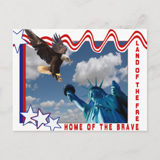 STATUE OF LIBERTY - LAND OF THE FREE POSTCARD