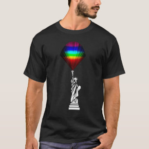 Statue Of Liberty Lgbt Rainbow Lights Gay Pride 4t T-Shirt