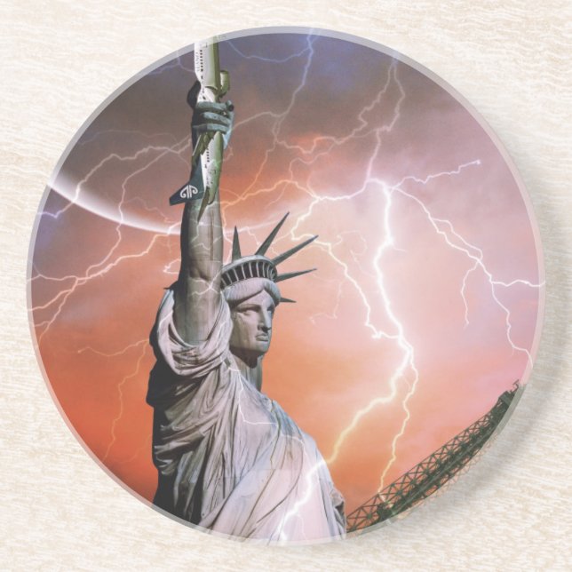 Statue of Liberty Lightening. Coaster (Front)