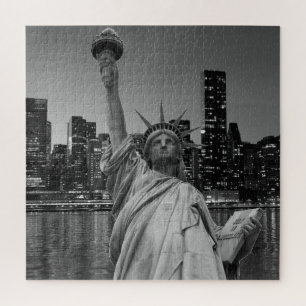 Statue of Liberty Manhattan Skyscrapers Jigsaw Puzzle