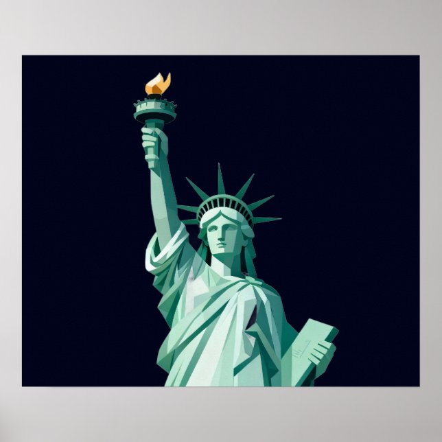 Statue of Liberty Minimalist Geometric Poster (Front)