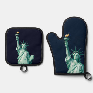 Statue of Liberty Modern Oven Mitt & Pot Holder Set