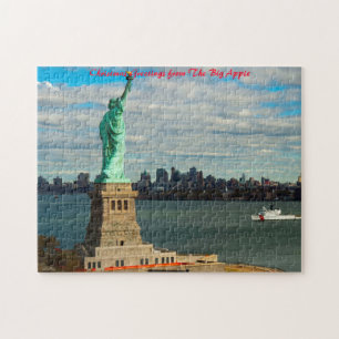 Statue of Liberty New York.Christmas Greetings Jigsaw Puzzle
