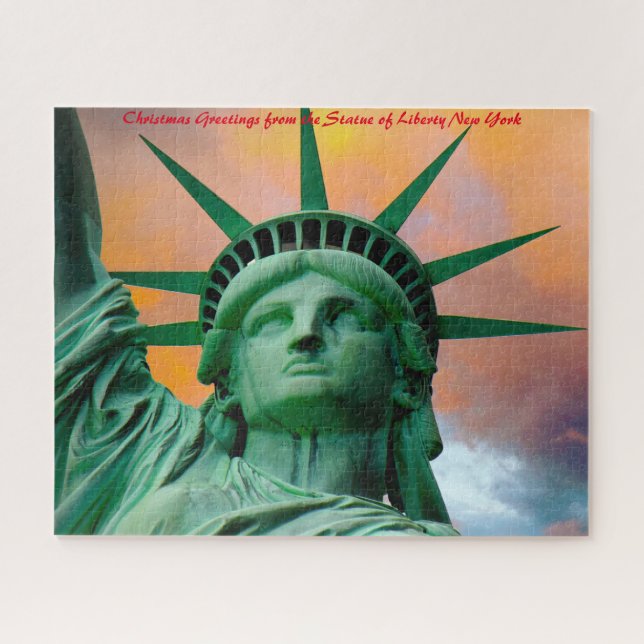 Statue of Liberty New York.Christmas Greetings Jigsaw Puzzle (Horizontal)