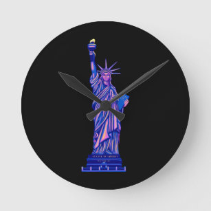 Statue of Liberty-New York City-4th of July- Round Clock