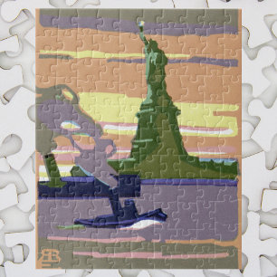 Statue of Liberty, New York City, Vintage Travel Jigsaw Puzzle