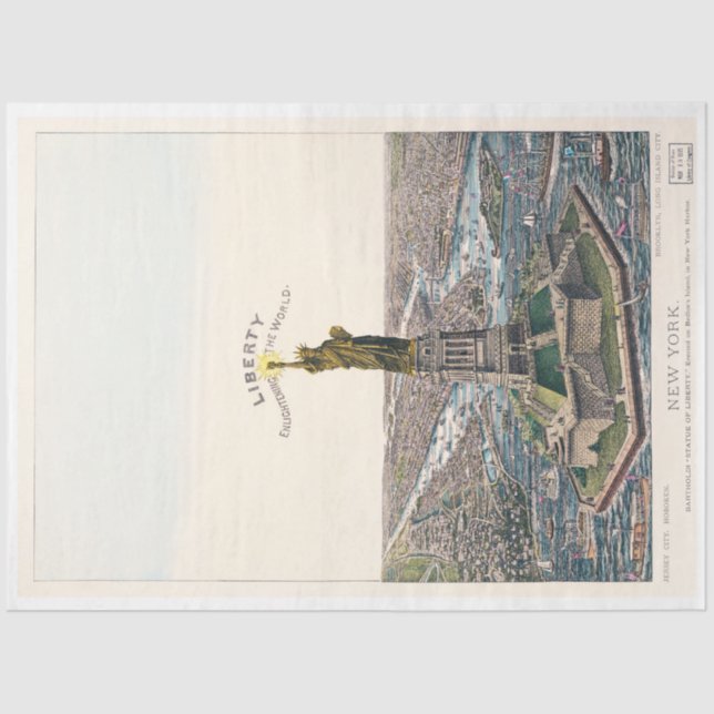 Statue of Liberty New York Ephemera Decoupage Tissue Paper (Front)