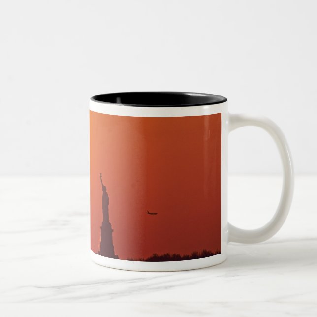 Statue of Liberty, New York Harbour, NY, USA, Two-Tone Coffee Mug (Right)