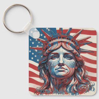 Statue of Liberty New York Patriotic USA Freedom Key Ring