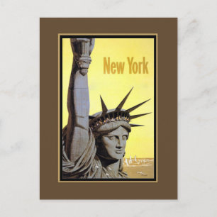 statue of liberty new york travel poster postcard