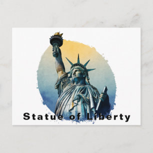 Statue of Liberty, New York Watercolor Postcard