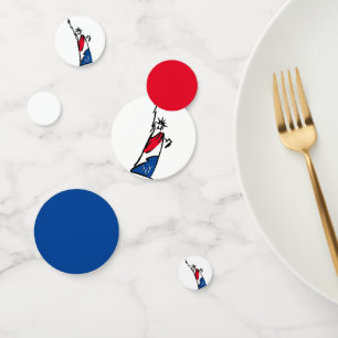 Statue of Liberty NY Red White and Blue Confetti