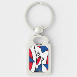 Statue of Liberty NY Red White and Blue Key Ring