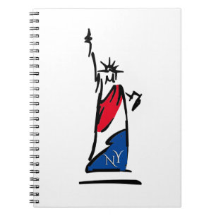 Statue of Liberty NY Red White and Blue Notebook
